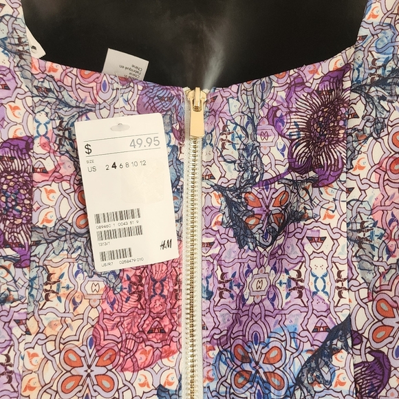 ❤️H M Baroque Floral Print Multicolored Midi Dress☆ - Picture 2 of 2